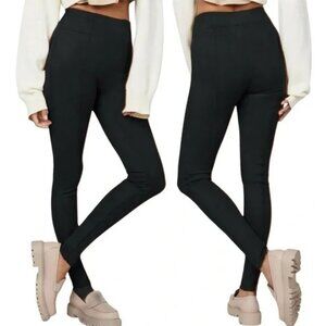 Spanx Women Faux Suede Leggings Black - L